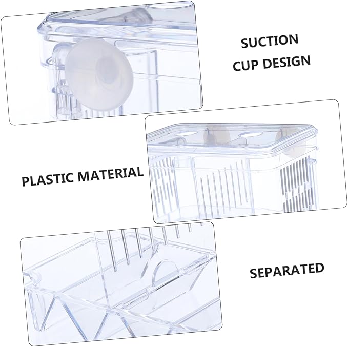 Breeding Tank Transparent Aquarium Box for Fish Hatchery Cup Isolation Box Dual Compartment Design Efficient for Fish Breeding