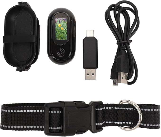 Cat Camera Collar, Pet Collar Camera with Memory Card, HD 1080P Wire Less Dog Tracker Camera Adjustable Mini Action Camera for Video Records (128GB)