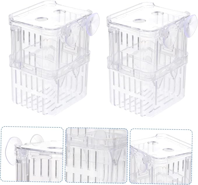 3-Piece Fish Breeder Box Set Plastic Aquarium Separator for Fish Tank Breeding