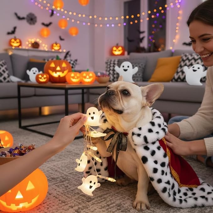 Lovelyshop pet Serial Lux Fur Red Cat Dog Cloak for Halloween Costumes, King Queen Prince and Princess Cosplay-M/Oversize
