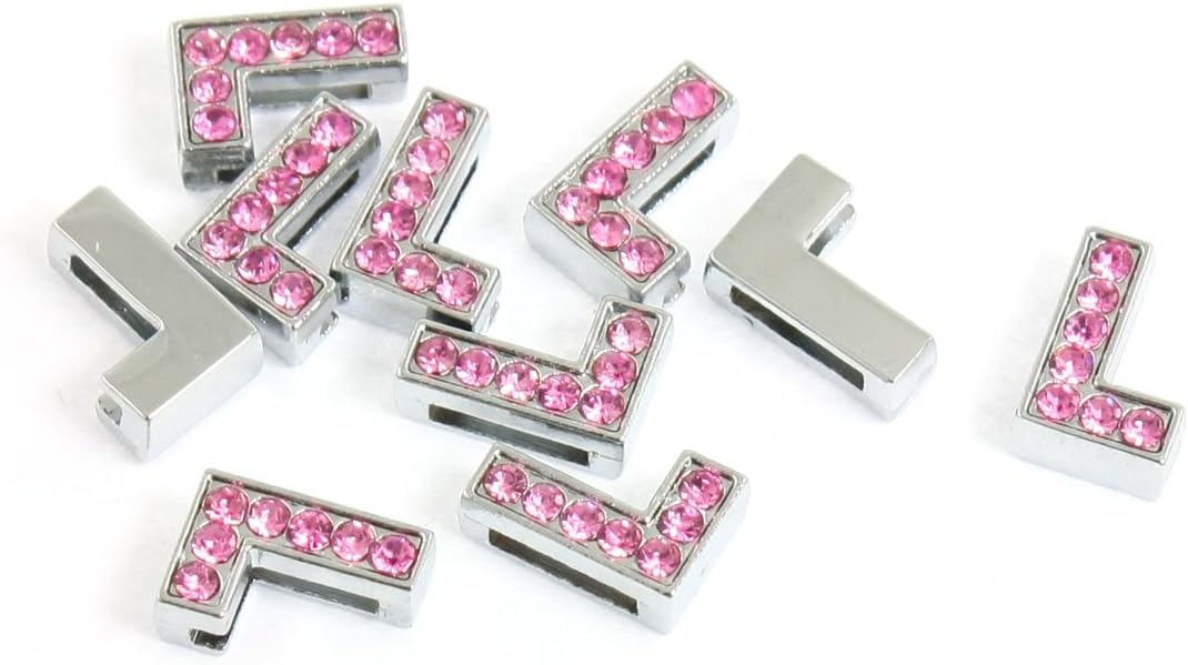 10 Pcs Dog Cat Pets Collar Charm Pink Rhinestone Slide Letter L for 8mm Strap (id: 3bc 7f2 70f 093 d36