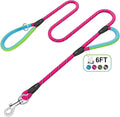 Dog Leash Heavy Duty 4/5/6ft-Red XiaZ 2 Handles Dog Leashes for Medium Large Dogs 1/2 Inch 1000lb Strength Reflective PVC Waterproof-Handles Metal Hook Dual-Handle Rope Leash Nighttime Safety