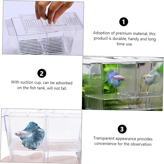 BESPORTBLE Floating Fish Incubation Box Observation Fry Breeding Tank Suction Cup for Aquarium