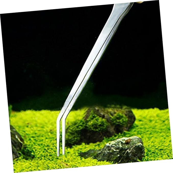 3pcs Stainless Steel Curved Tip Tweezers for Aquatic Plants Ergonomic Fish Tank Plant Tongs for Easy Trimming and Maintenance of Aquarium Flora