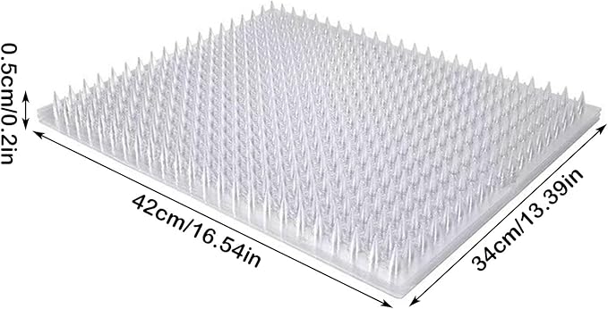 Cat Repellent Outdoor Mat Cats Dogs Plastic Bendable, Spiked Deterrent Training Repellent Pet Mats with Spikes for Indoor Outdoor Supplies, Keep Cats Out of Yard Permanently, 16 x 13 Inch (Purple)