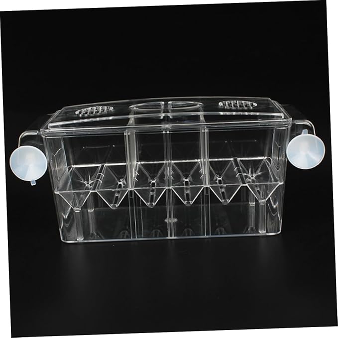 Sosoport Fish Tank Breeding Box Acrylic Aquarium Isolated Breeding Tank Incubator Hatching Box with Suction Cup for Freshwater and Saltwater Aquatic Pets