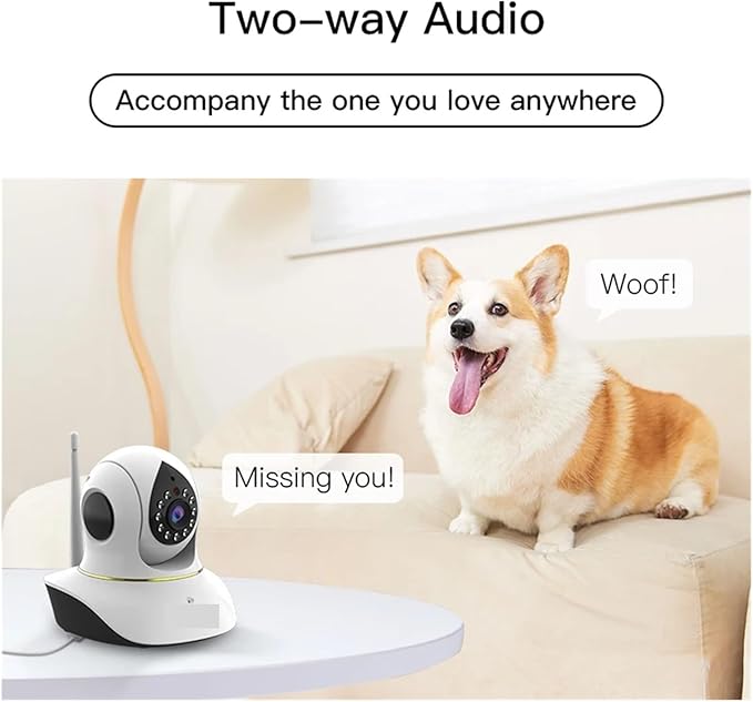1080P WiFi Camera Indoor IP Camera Pet Monitor 360° PTZ Home Security Surveillance Motion Detection(U/S,Camera Add 64G)