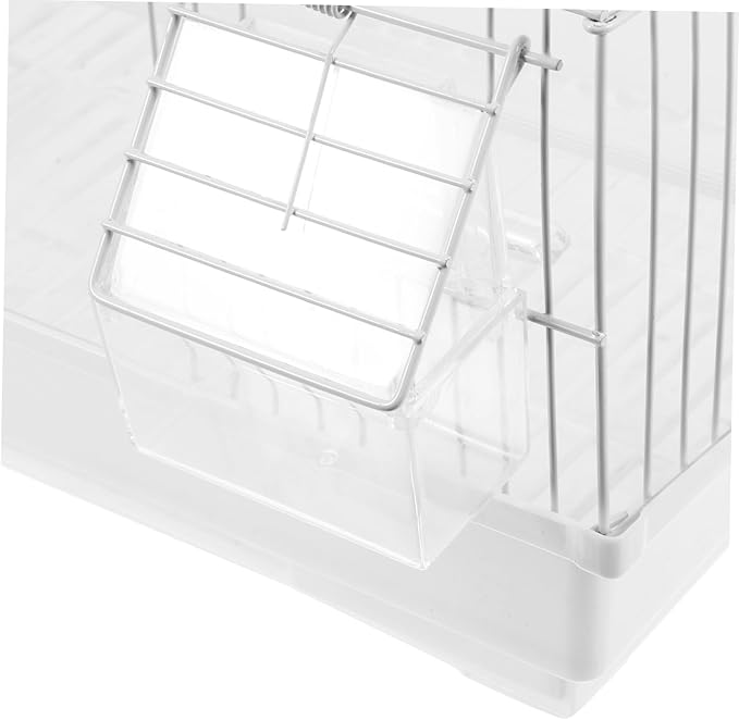 Happyyami Metal Bird Carrier Cage Portable Parrot Travel Cage for Pearl Jade Finches Painted Eyebrow Birds with Breathable Wire Structure Stylish Home Decor