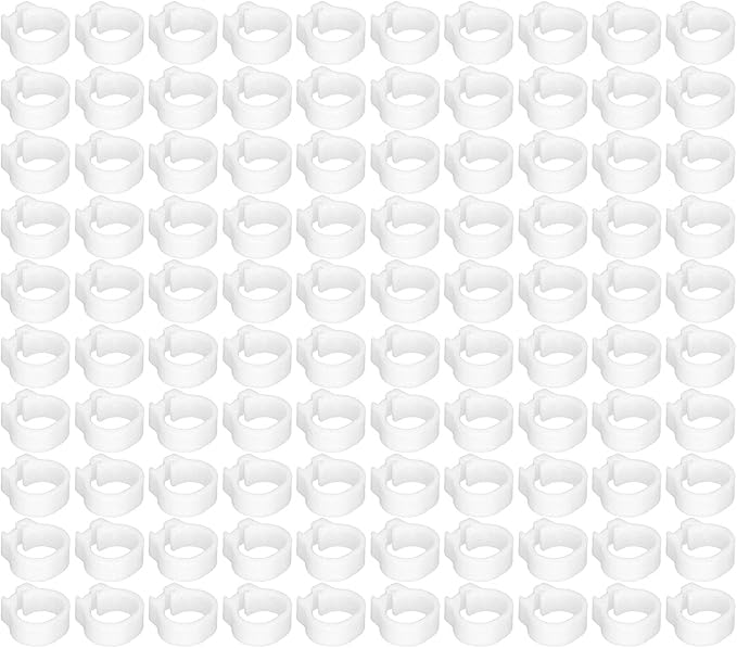100PCS S Leg Rings, 8mm Pigeons Identification Poultry Plastic Bird Foot Clip Pool Vacuum Hoses Bands No Words SuppliesOrange Health Supplies Band for Identify Orange (White)