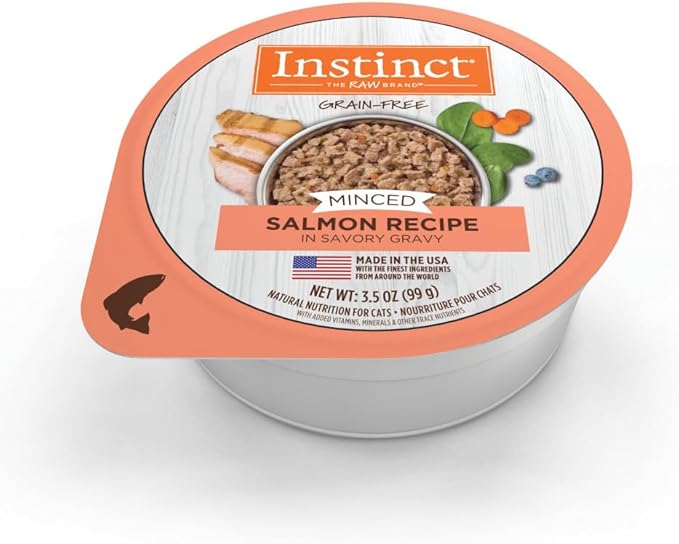 Instinct Original Minced Natural Wet Cat Food, Grain Free Recipe - Real Salmon, 3.5 oz. Cups (Pack of 12)