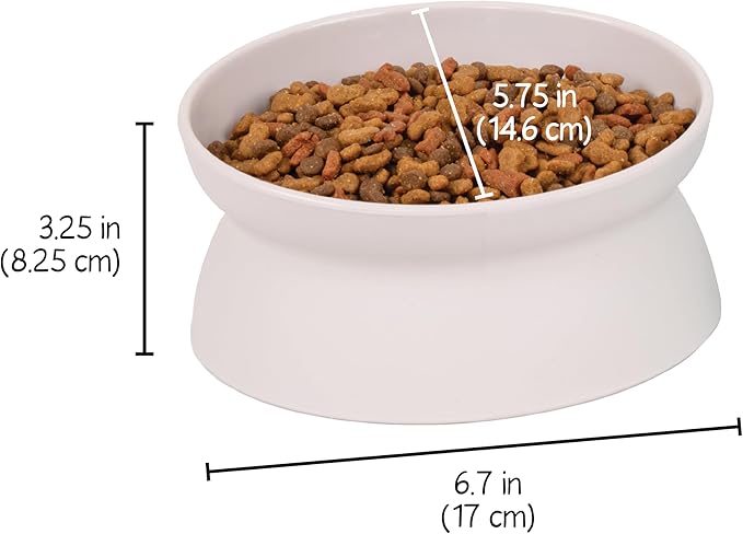 Kitty City Elevated Cat Bowls (Set of 2), Whisker-Friendly Raised Cat Food & Water Dishes, Modern Pedestal Design, Dishwasher Safe, 10.8 oz Each – Teal & Light Pink