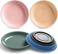 Colorful Cat Food Bowl,Non-Slip Silicone Bottom Cat Bowls for Indoor Cats,Anti Whisker Fatigue Cats Dishes Set,Shallow Wide Kitten Plates for Food and Water,4 Pack