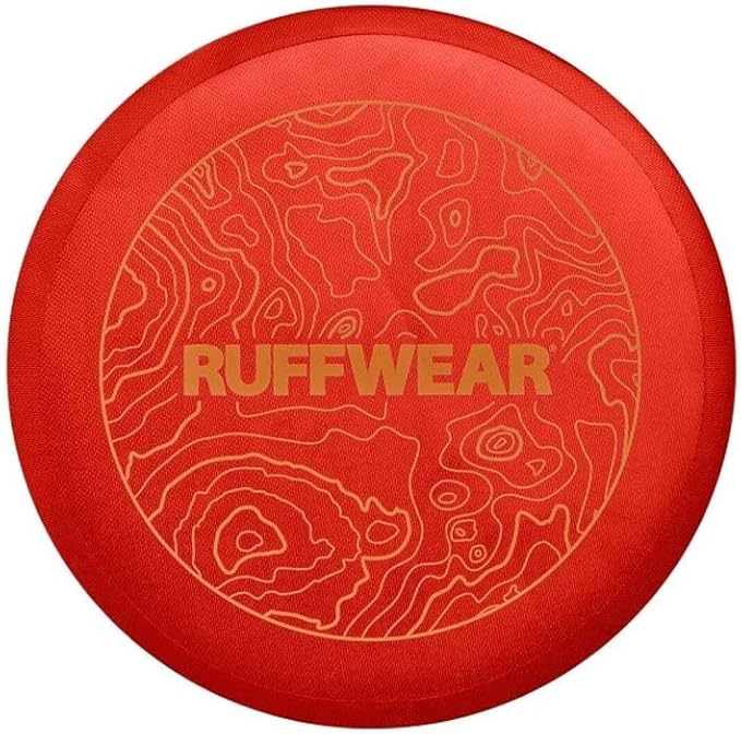 Ruffwear, Camp Flyer Dog Frisbee, Lightweight 8.7 in Flexible Flying Disc Dog Toy for Land Fetch, Soft on Teeth, Durable/High‑Visibility, Waterproof Finish, Doubles as Bowl, Red Sumac