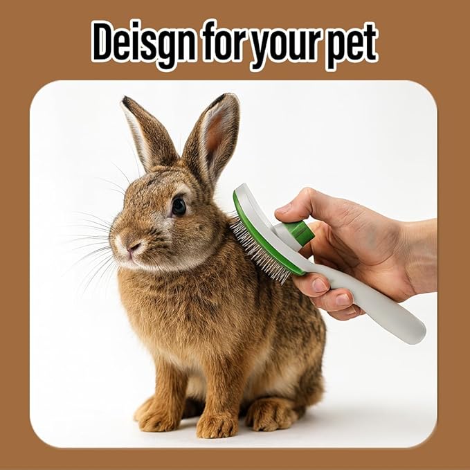 2 Pcs Self Cleaning Slicker Brush & Bath Brush For Dogs and Cats - Skin Friendly Deshedding Grooming Tool, Premium Pet Supplies, Green