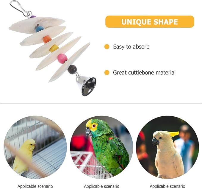 Scicalife Extra Large Cuttlebone Toy for Birds Calcium Supplement Parrot Cuddle Bone Chew Toy Natural Beak Molar for Macaw and Large Birds 6.7X2.75X1.77 Inches