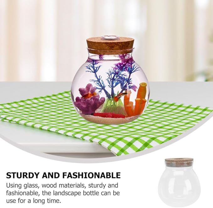 Balacoo glass fish tank propagation jars glass terrarium with cork terrarium jar goldfish bowl glass hydroponic vase small terrarium desktop aquarium fish bowl terrarium glass jar plant