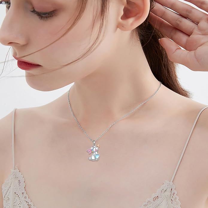 KZX Cat/Dog/Phoenix/Eagle/Whale/Shark/Puffin/Starfish/Chicken/Butterfly/Owl/Bee/Frog/Seahorse Necklace Sterling Silver Animal Pendant Jewelry Gift for Women
