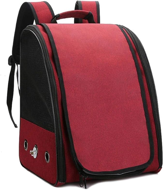 Bird Carriers Pet Parrot Backpack Bird Travel Carrier Outerdoor Breathable Hiking 1Pcs Black
