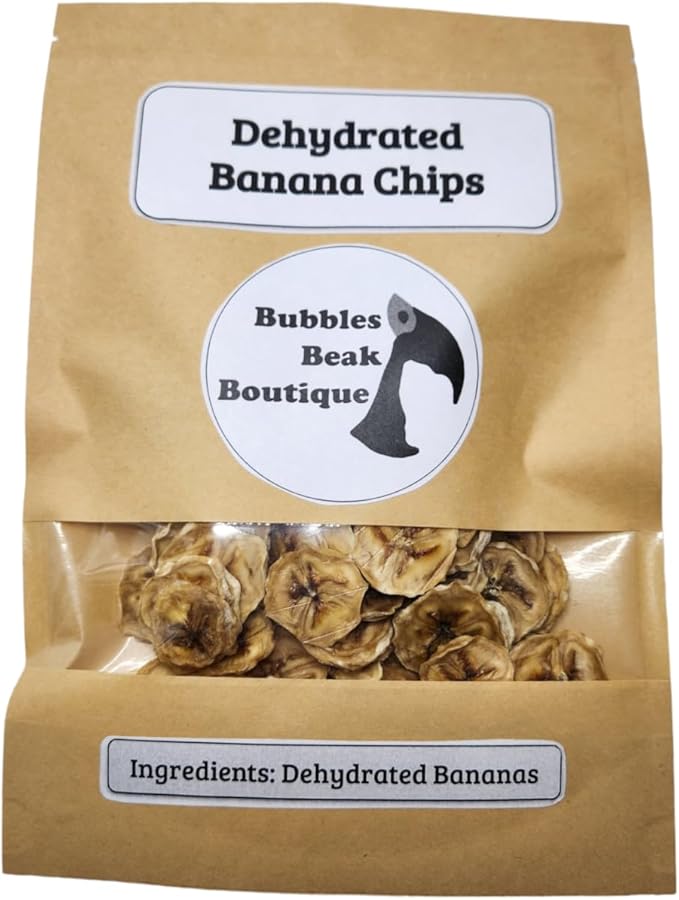 Dehydrated Banana Chips | Treats for Pet Parrots, Birds, Dogs, Hamsters, Guinea pigs, Ferrets, etc. | Small Business | Handmade (2 Ounces)