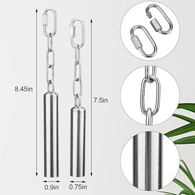 Hypeety Stainless Steel Bell Bird Toys Chew Toy for Parrot, Macaw, African Greys, Small Cockatoo, Parakeet, Cockatiels Heavy Duty Bird Cage Stand Toys (2 PCS-L)