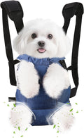 Inspack Dog Backpack Carrier/Cat Carrier, Adjustable Pet Front Carriers Travel Bag for Puppy Medium Dogs, Legs Out, Soft Ventilated Dog Chest Carry Backpacks for Hiking/Camping, 4-7 lbs, Indigo Denim