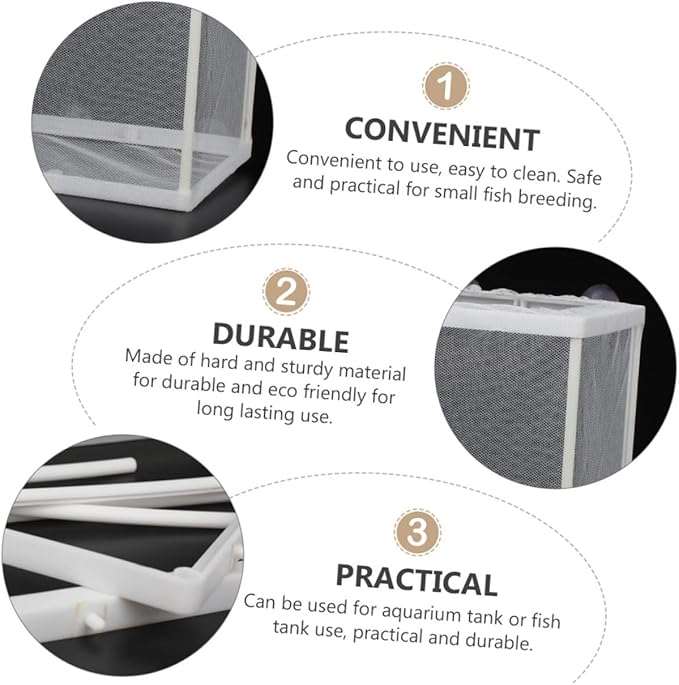Milisten 2pcs Tropical Fish Breeding Tank Cup Isolation Box for Fish Easy to Install Aquarium Incubator Net for Safe Breeding and Hatching Color