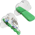 PINVNBY 2 PCS Bird Mirror with Perch Resin Parakeet Perches Hanging Parrot Toys Interactive Bird Cage Accessories for Cockatiel Conure Lovebird Finch (Green)