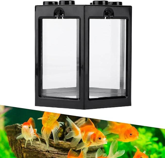 Small Fish Tank, Betta Aquarium Mini Fish Tank for Shrimp Golden Fish Tank for Office Decoration (Black)