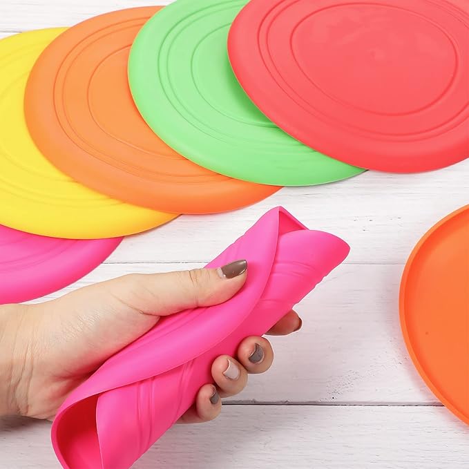 Chivao 15 Pack Dog Flying Disc Silicone Puppy Flyer Toy Soft Dog Floating Saucer Indestructible React Faster Training Interactive Toys for Small Medium Puppy Outdoor Sport, 5 Colors