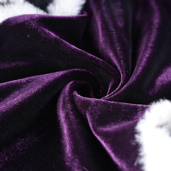 Lovelyshop pet Serial Lux Fur Purple Cat Dog Cloak for Halloween Costumes, King Queen Prince and Princess Cosplay- S