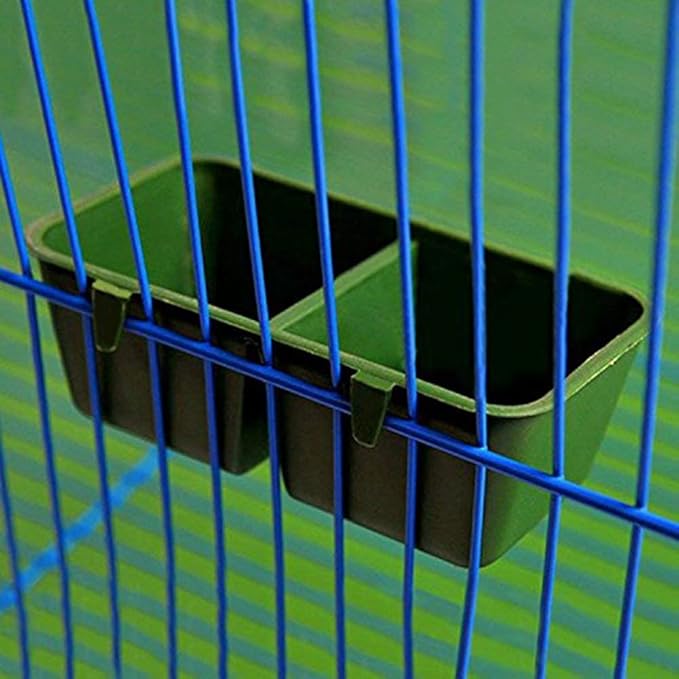 Litewoo Bird Seed Food Feeder Dish Water Feeder Bowl for Parrot Macaw African Greys Budgies Parakeet Cockatiel Conure Canary Finch Cage (3.9inch 2 in 1)