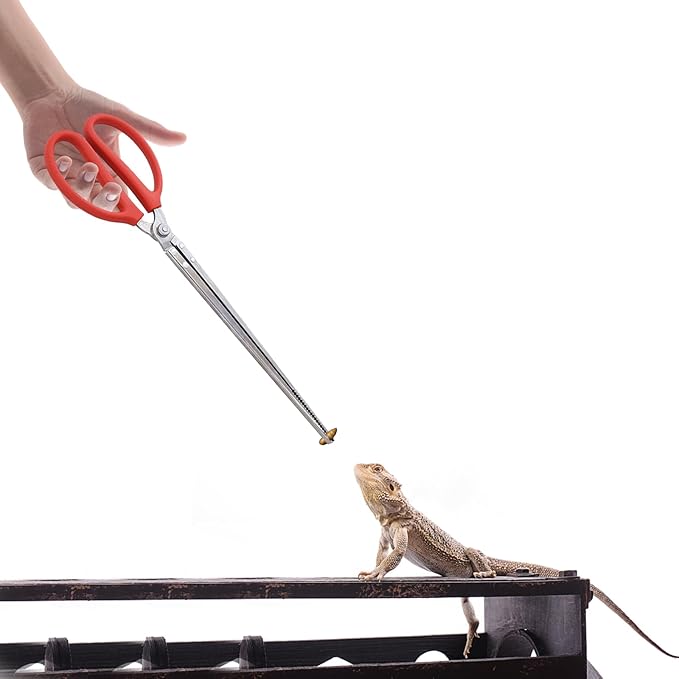 2PCS Snake Feeding Tongs, 15 Inch Heavy Duty Reptile Feeding Tongs, Extra Long Tweezers for Corn Ball Python Accessories, Bearded Dragon Reptile Tank Accessories Terrarium Supplies