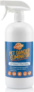 Dander Eliminator Spray – Plant-Based Pet Allergy & Dander Remover – Breaks Down Pet Dander, Dust Mites & Odors Naturally – Safe for Bedding, Furniture & Carpets – USA Made 32oz