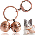 Copper Dog Bells for Collars with Quick-Release Clasp - Audible Safety Trackers for Medium to Large Dogs, Outdoor Collar Accessories(Glossy Copper)