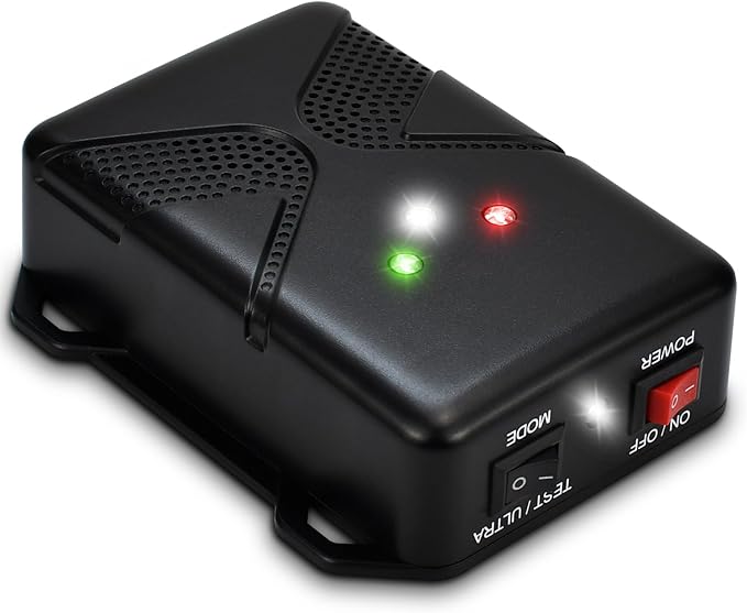 Ultrasonic Rodent Repellent for Car Engine - Battery Powered Under Hood Animal Repeller with Flashing Strobe Light, Keeps Rats and Mice Away from Vehicle, Automobile, Truck, Garage, Attic, Pack of 2