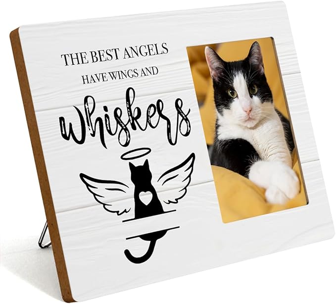IAXIC Pet Memorial Gifts for Cats, Cat Loss Of Cat, Sympathy Gift Picture Frame, Gifts, Remembrance Photo Frame Desk Shelf Table Home Decor