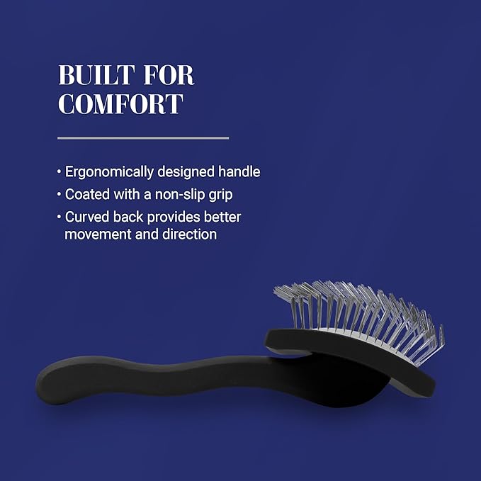 Chris Christensen Big K Dog Slicker Brush for Dogs (Goldendoodles, Labradoodles, Poodles), Groom Like a Professional, Fluff Detangle Style, Saves Time Energy, Black, Large