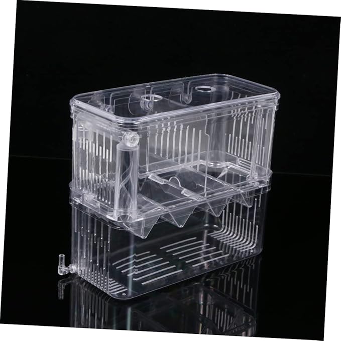 HANABASS Transparent Double Functional Hatching Box for Betta Fish Multi Purpose Fish Breeding Tank with High Survival Rate Easy to Clean Durable Design for Aquatic Habitats