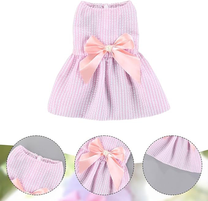 Dog Dress,1PC Dog Dresses with Cute Bowknot,Summer Dogs Clothes Pet Princess Dresses for Chihuahua Yorkies Puppies Cat Outfit