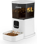 Automatic Cat Feeder, 2.4G WiFi Automatic Dog Food Dispenser，Auto Dog Feeder with APP Control, 5L Timed Auto Cats Food Dispenser w 2-Way Audio for Multiple Pet