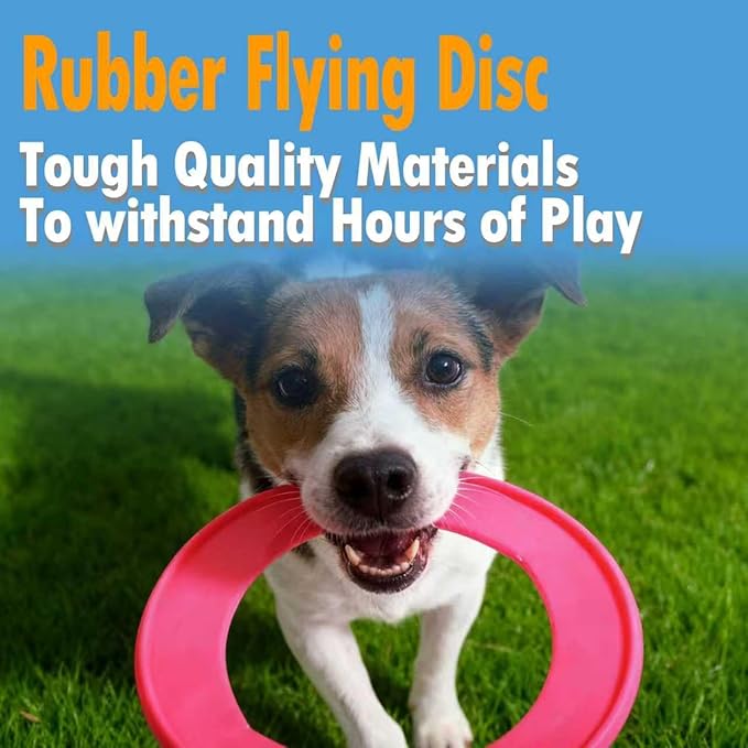 Dog Flying Disc, 4 Pack Dog Toy Gift Set for Medium & Large Dogs, Floating Frisbee for Water Pool Beach, Lightweight Soft Frisbee for Fetch, Tug of War, Catch, Play, 8.5 inch