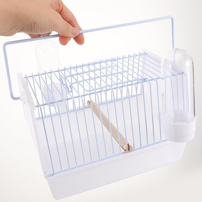 Toyvian Portable Small Bird Carrier Cage with Handle Lightweight Wire Parrot Carrying Cage for Travel Hiking Camping Trips
