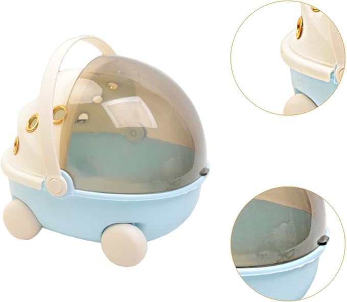 Heated Bird Carrier Bag Winter Warm Bird Nest Sturdy Small Animal Carry Cage for Finch Parrots Hiking Traveling, Blue