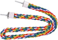 Bird Rope Perch, Colorful Parrot Cotton Rope Bird Perch Stand Climbing Toys Pet Parrot Chewing Toy for Parrots Cockatiels Parakeets Budgie Cages