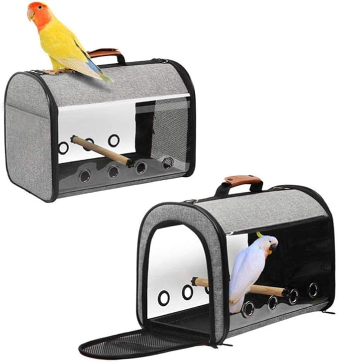 Bird Carriers Bird Travel Carrier Transparent Bird House Portable Parrot Tote Backpack With Double Zipper Design Bird Cage 1Pcs