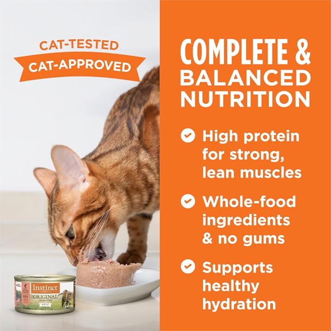 Instinct Original Pate Wet Cat Food, Grain Free Recipe - Real Salmon, 3 Ounce (Pack of 24)