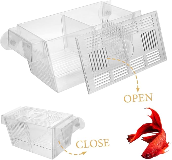 Happyyami 2pcs Fish Breeding Box Cups Incubator for Juvenile Fish Safe Isolation Tank for Aquariums Lightweight and Portable