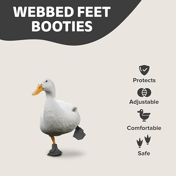 Duck Shoes for Injured Feet – Protective Neoprene Footwear for Ducks, Protective Shoes for Birds with Injured feet, Bumblefoot Relief - Medium, 3.5” Max. Inside Width - Gray