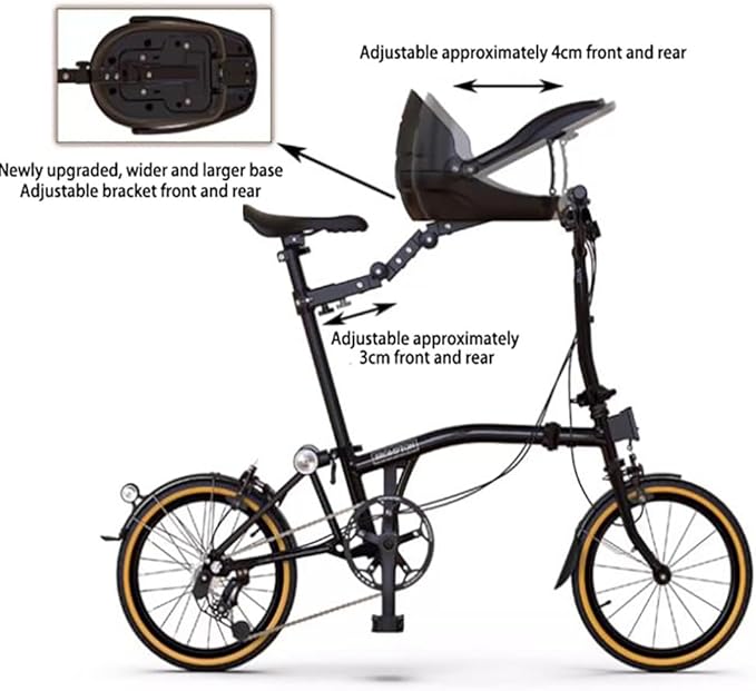 Dog Bike Seat – Front Bicycle Pet Seat with Adjustable Bracket, Backrest Angle & 3-Point Safety Harness, Footrest Extension, Fits 30–34 Mm Seat Tubes – Small Dog Bike Carrier(Blue)