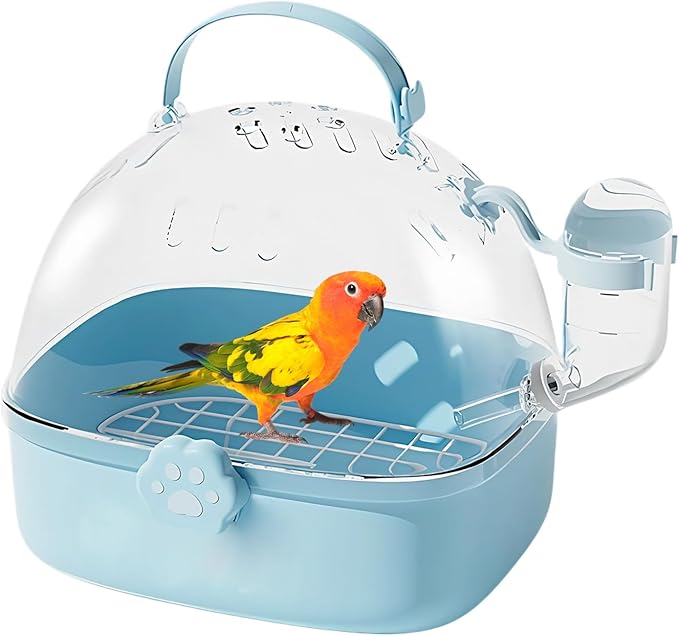 Hamster Carrier,PVC Hamster Travel Cage With Drinker | Bird Carrier Accessories - Spacious Design For Sparrows Macaws Parakeets Chinchillas Parakeets Cockatiels